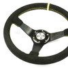 SAAS Sports Steering Wheel Suede 14"Drifter Yellow Stitch
