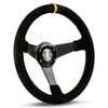 SAAS Sports Steering Wheel Suede 14"Drifter Yellow Stitch