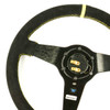 SAAS Sports Steering Wheel Suede 14"Drifter Yellow Stitch