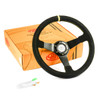 SAAS Sports Steering Wheel Suede 14"Drifter Yellow Stitch