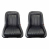Autotecnica Classic Low Back Pair 2 x Black Leather Car Bucket Seats