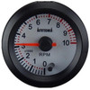 Autotecnica 52mm Gauge Tachometer Tacho White Face with Chrome Bezel