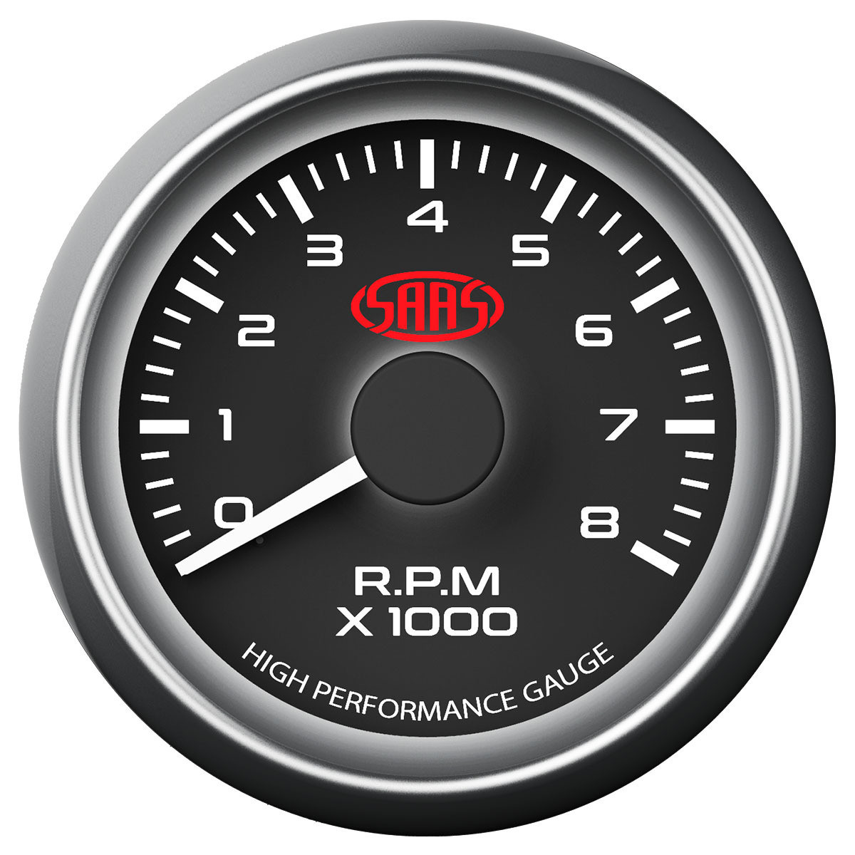 SAAS 52mm Tacho Black Face Gauge