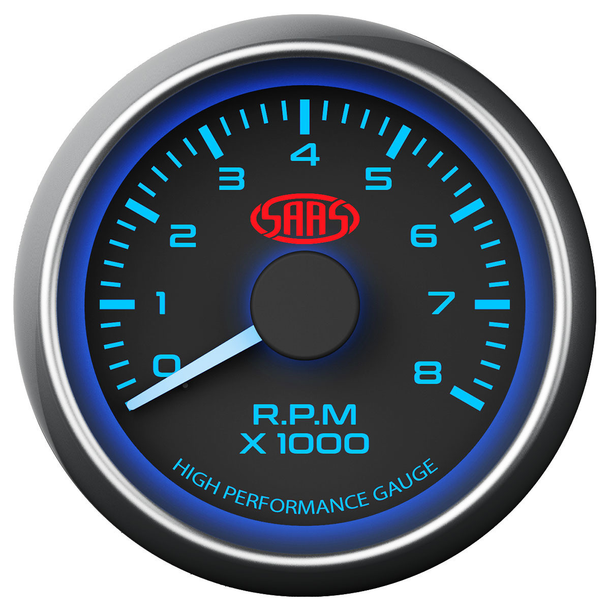 SAAS 52mm Tacho Black Face Gauge