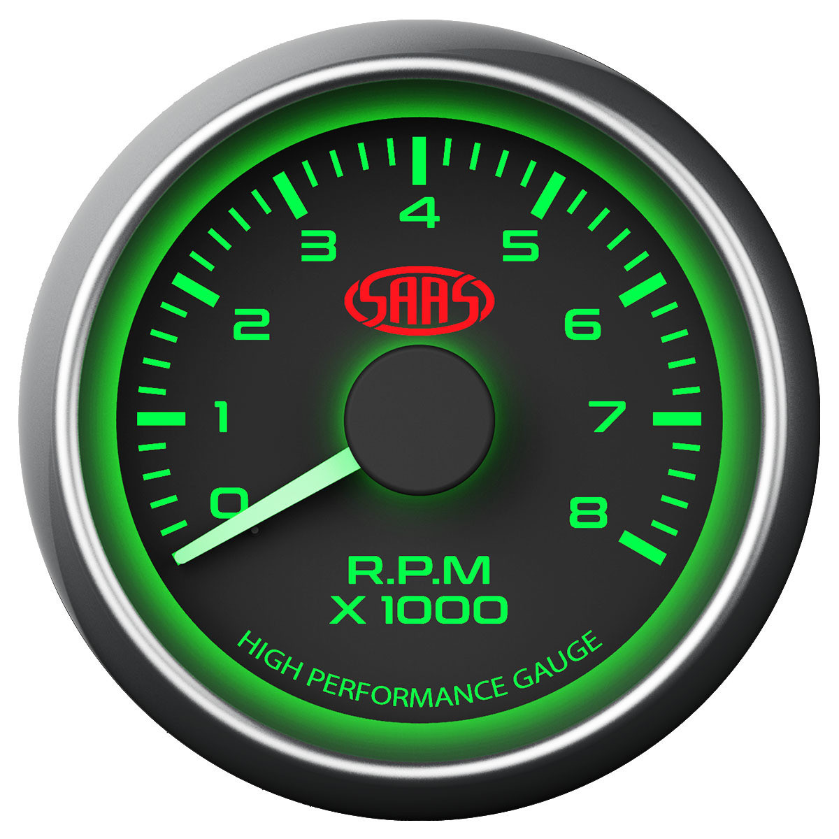 SAAS 52mm Tacho Black Face Gauge