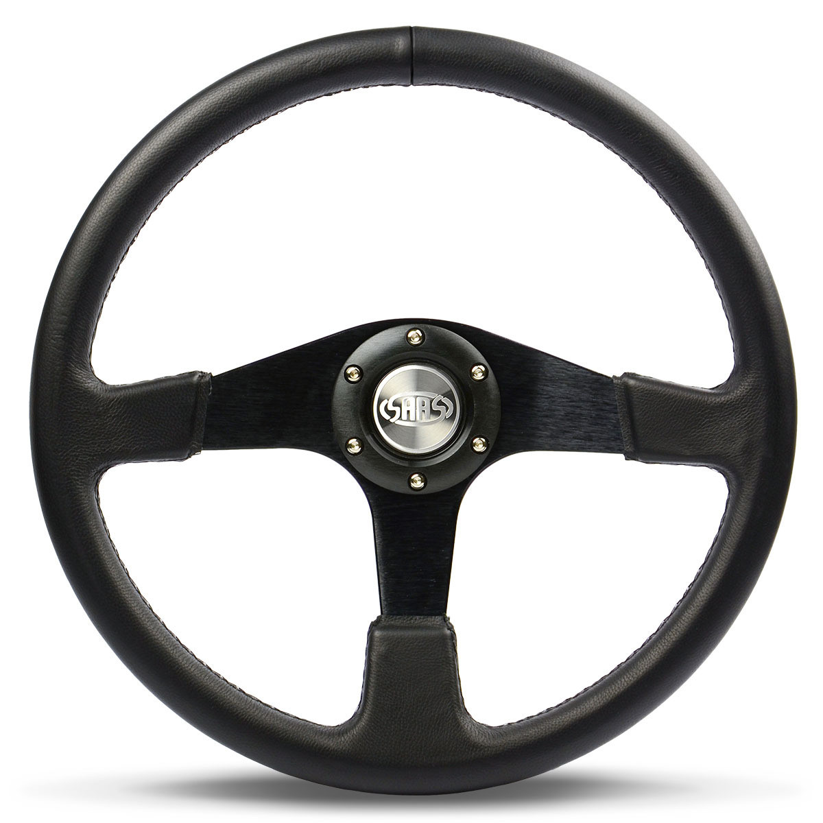SAAS Sports Steering Wheel Leather 15 " ADR Octane Black Spoke