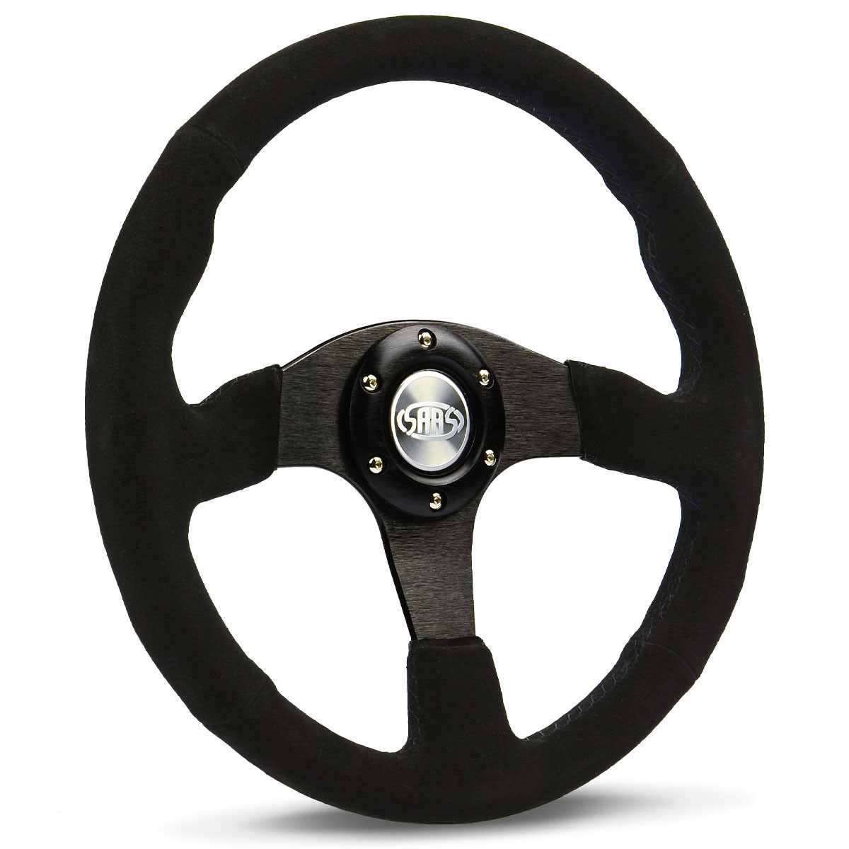 SAAS Sports Steering Wheel Suede 14" ADR Black Spoke