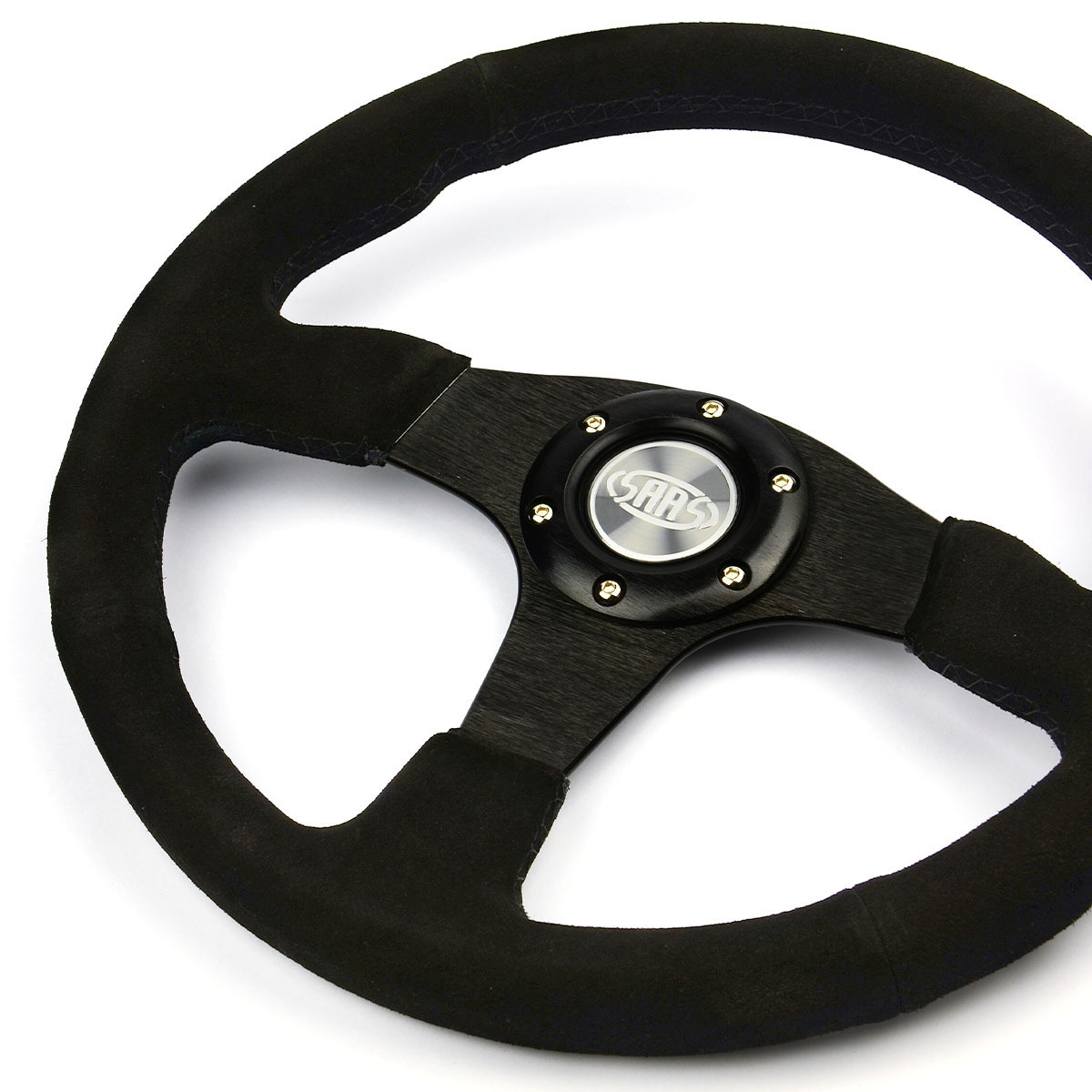 SAAS Sports Steering Wheel Suede 14" ADR Black Spoke