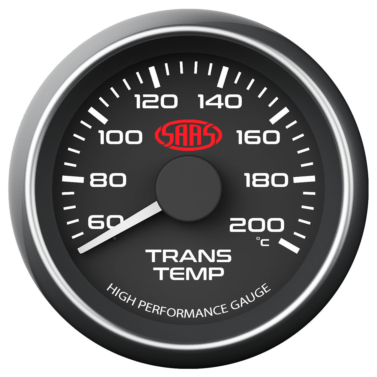 SAAS Trans Temperature Gauge Black 52mm