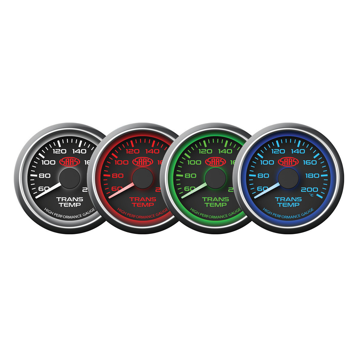 SAAS Trans Temperature Gauge Black 52mm