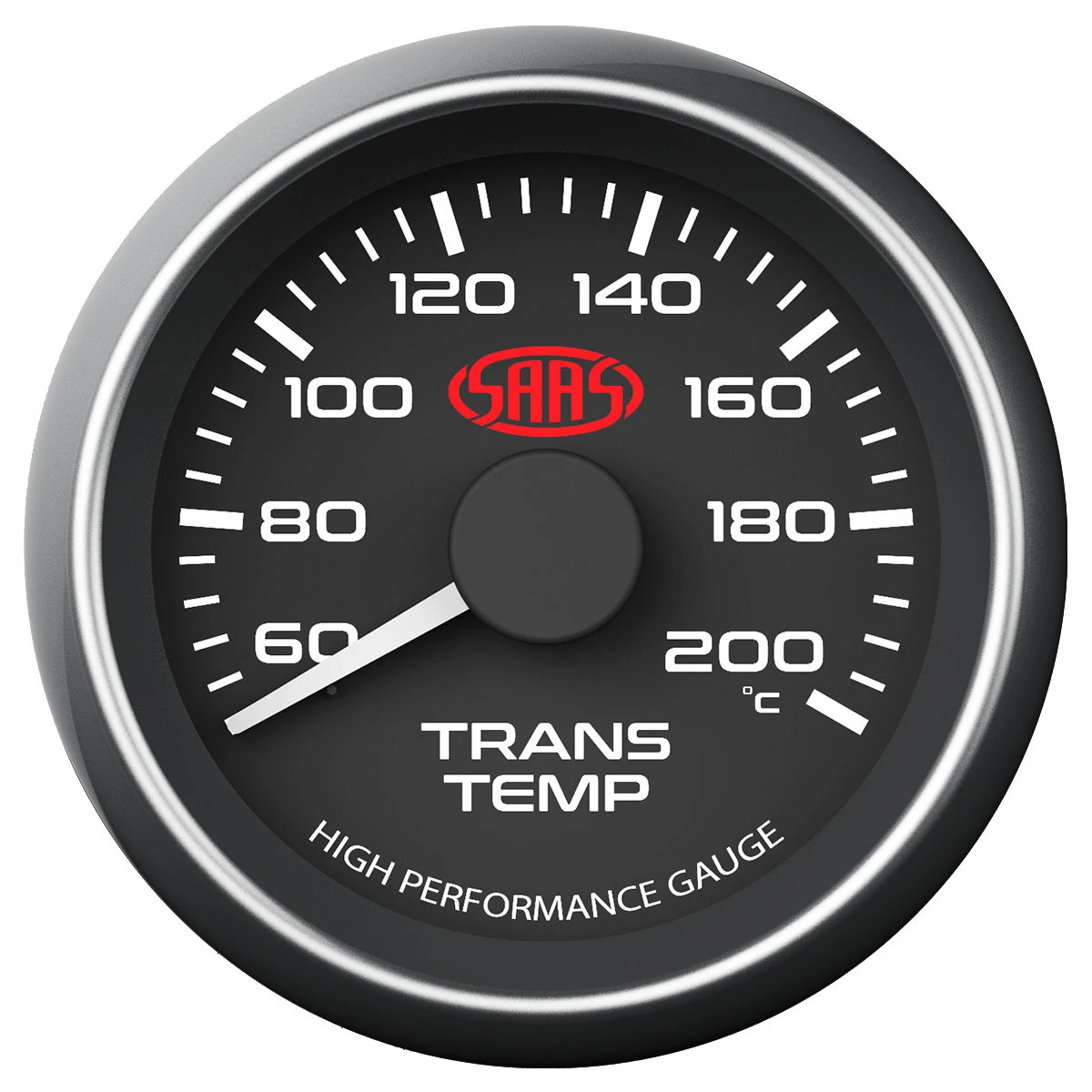 SAAS Trans Temperature Gauge Black 52mm