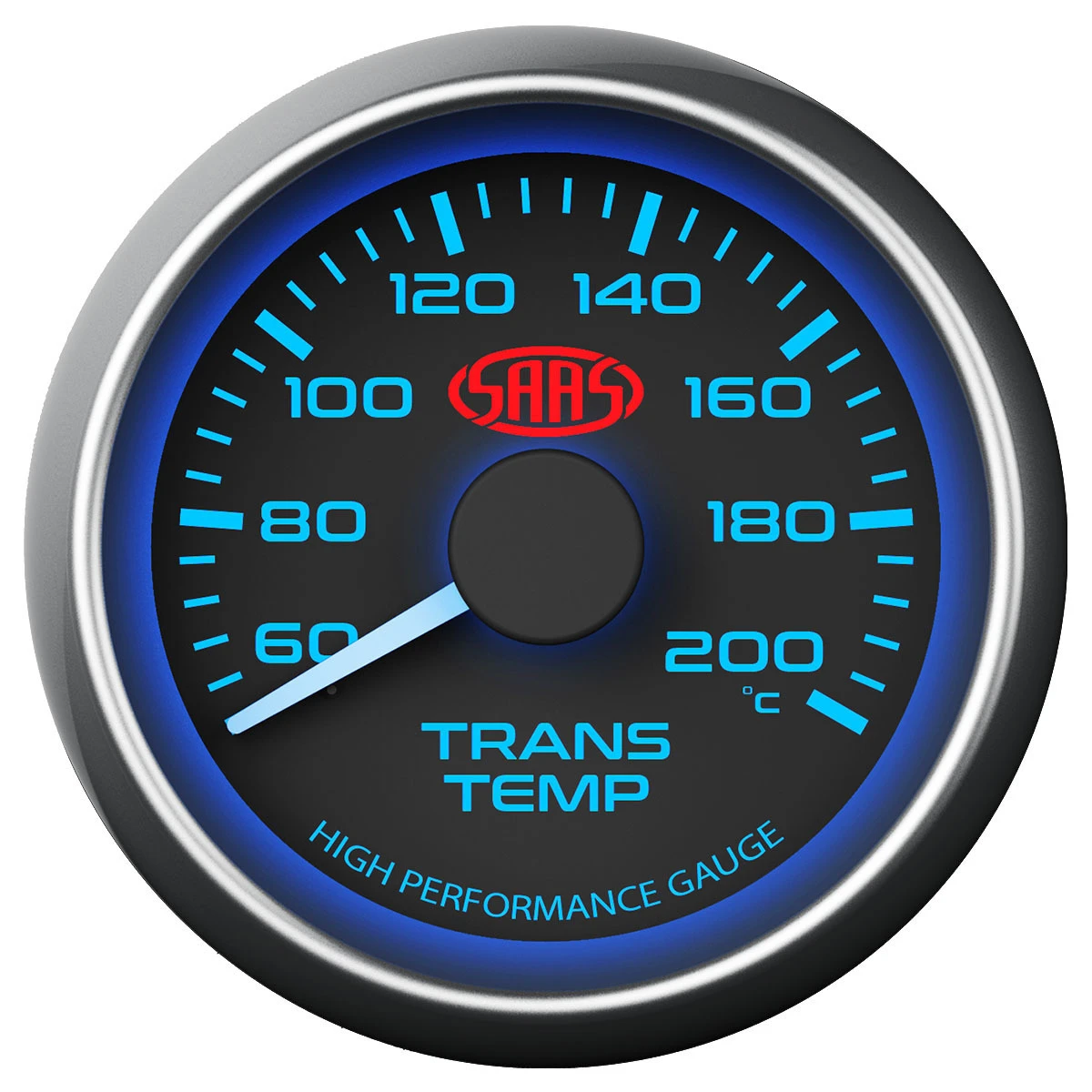 SAAS Trans Temperature Gauge Black 52mm