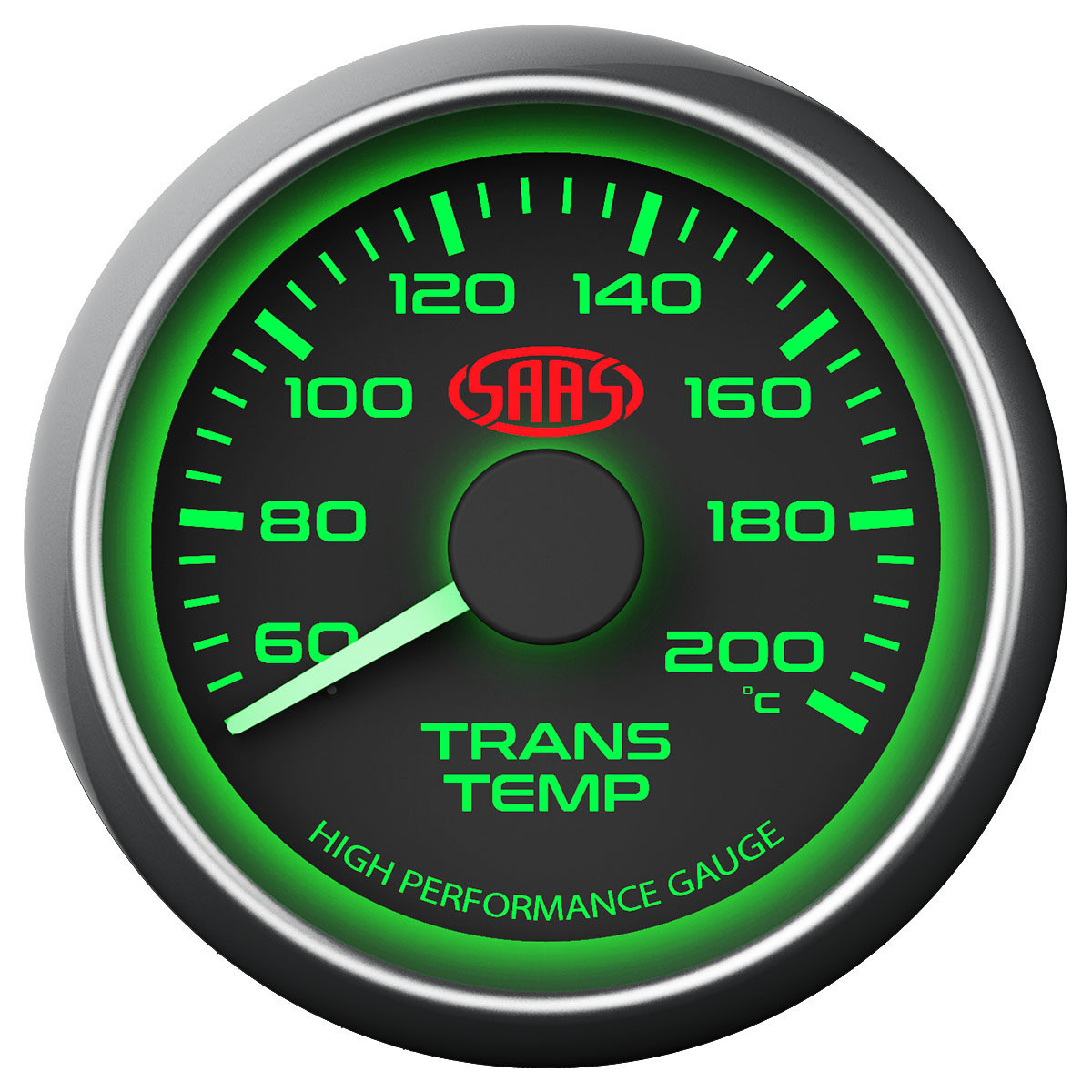 SAAS Trans Temperature Gauge Black 52mm