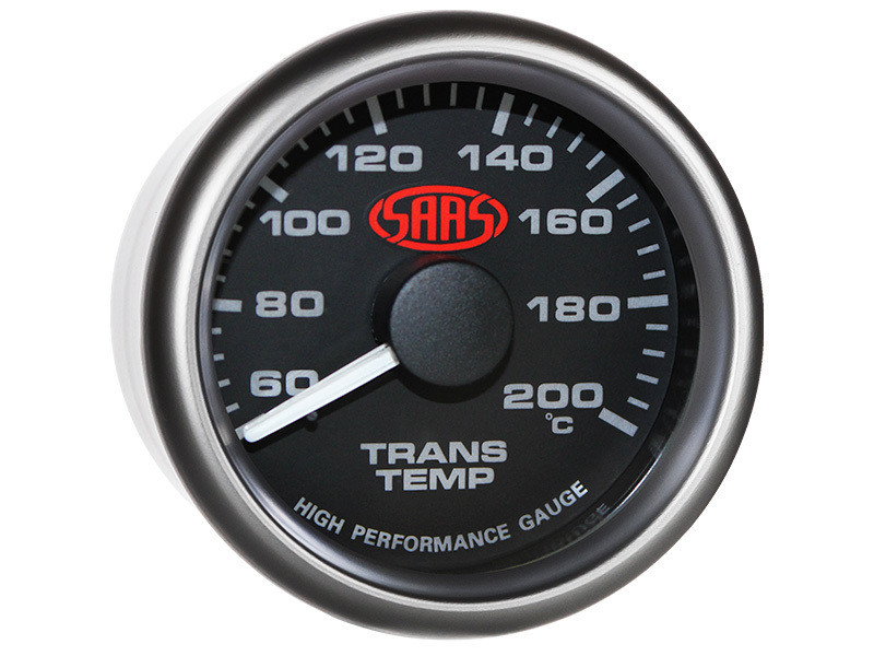 SAAS Trans Temperature Gauge Black 52mm