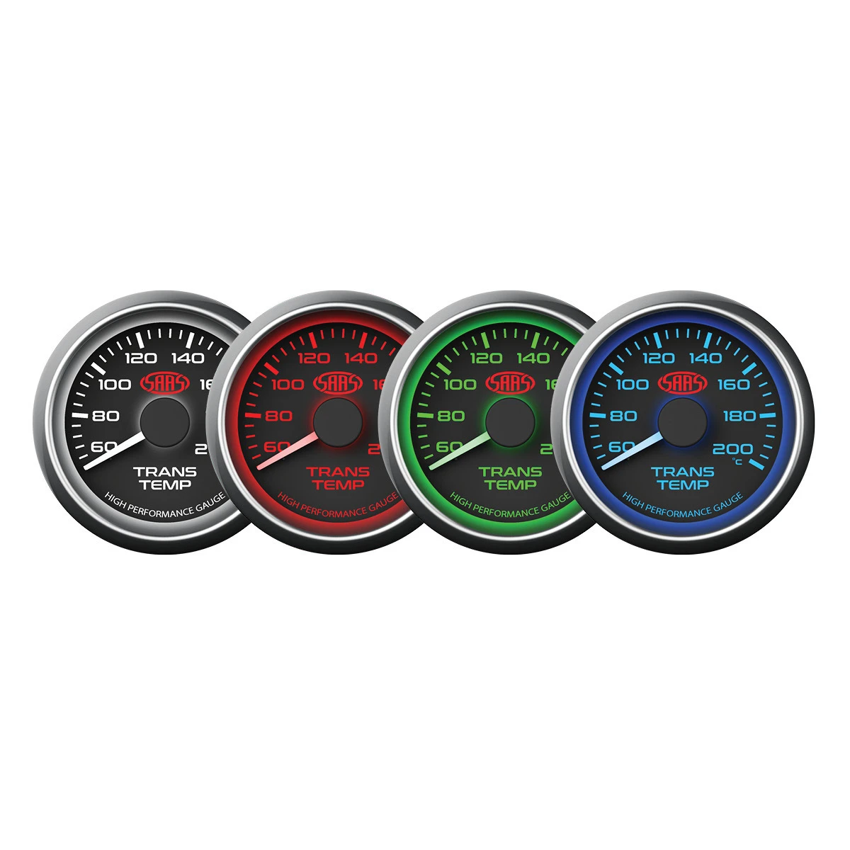SAAS Trans Temperature Gauge Black 52mm