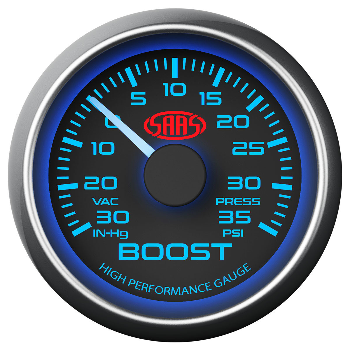 SAAS Boost Gauge Black 52mm