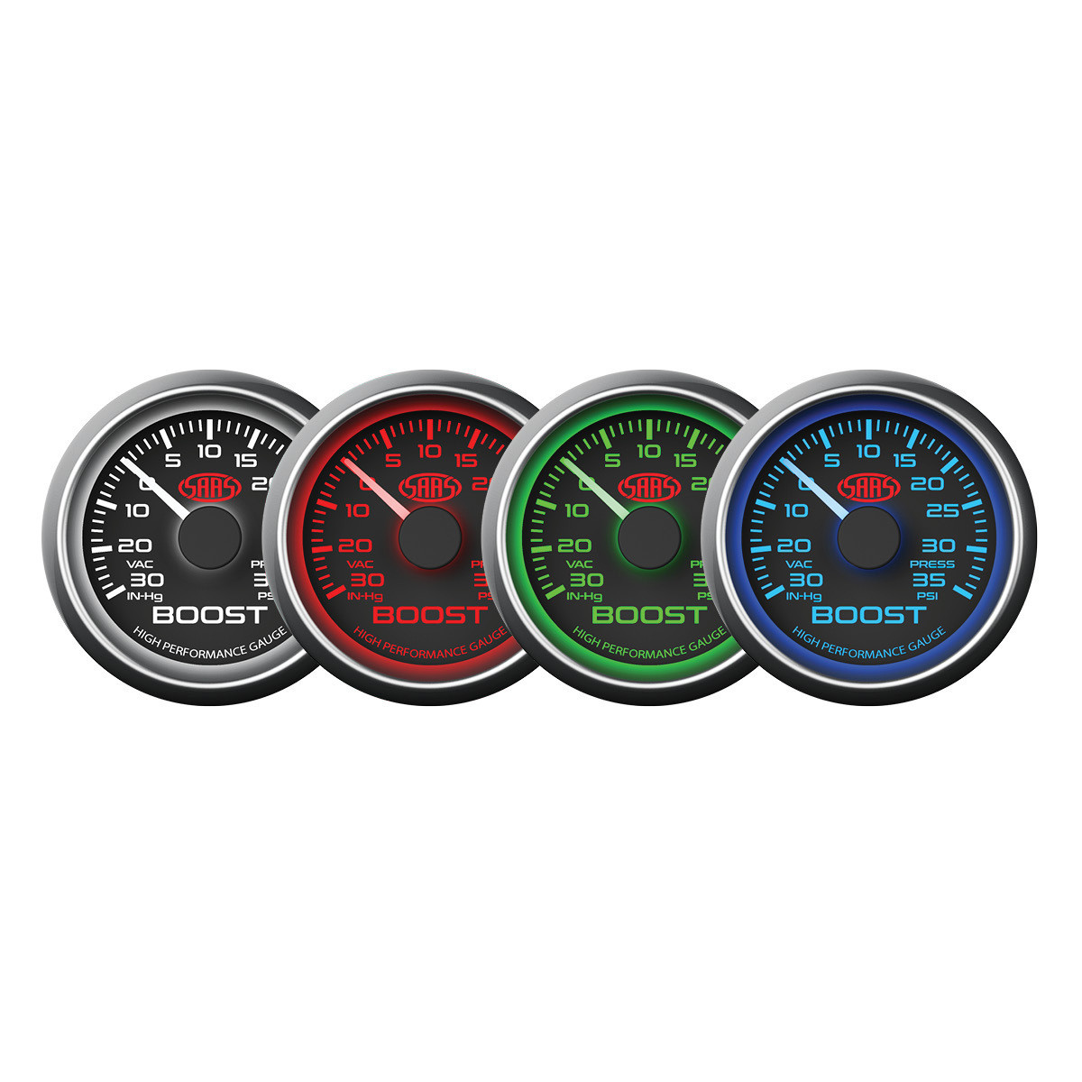 SAAS Boost Gauge Black 52mm