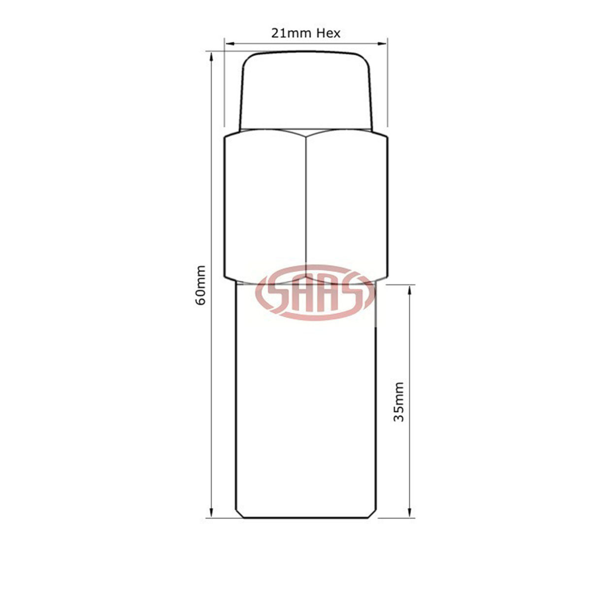 Wheel Nut Mag Chrome SST 60mm
