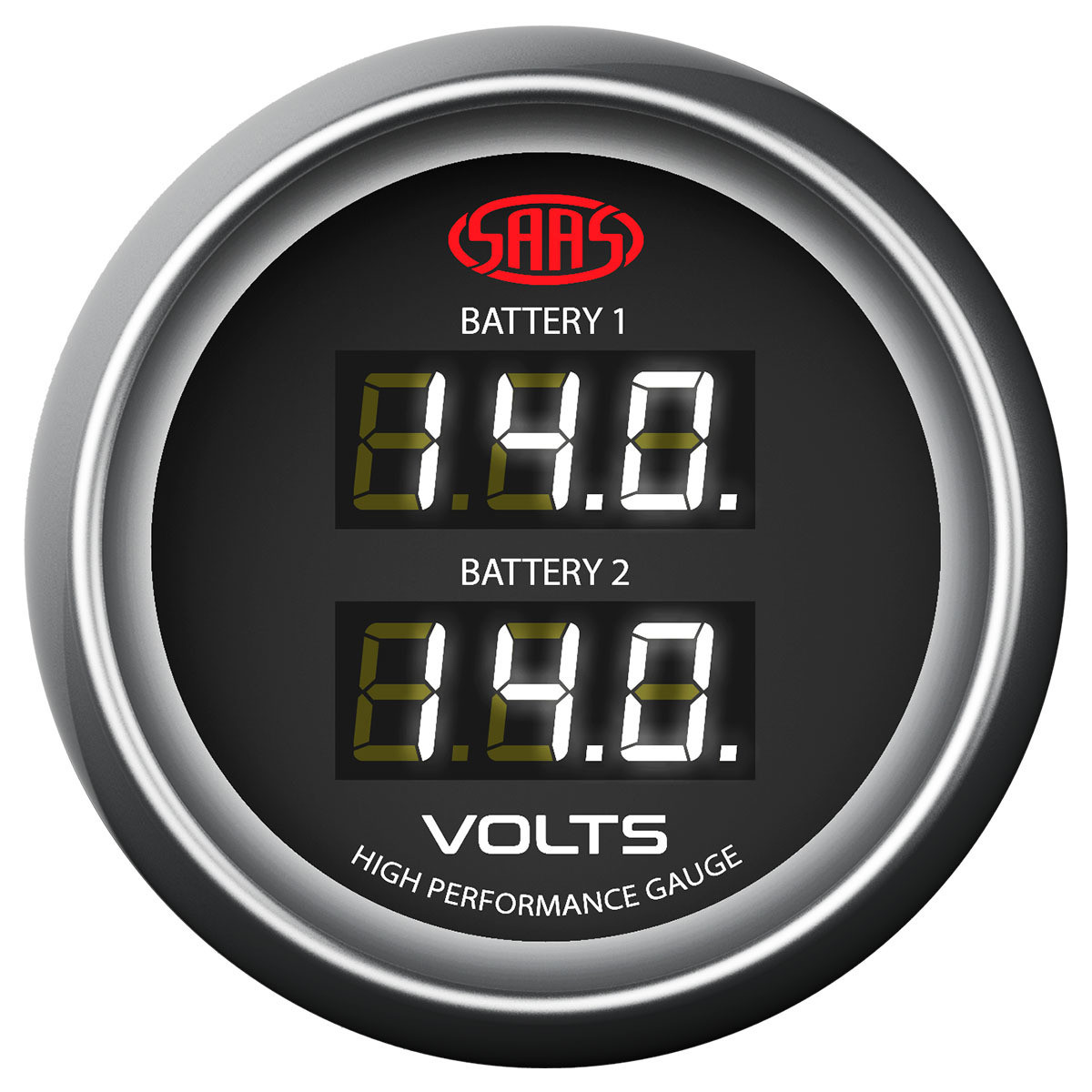 SAAS Dual Volt Gauge Black 52mm