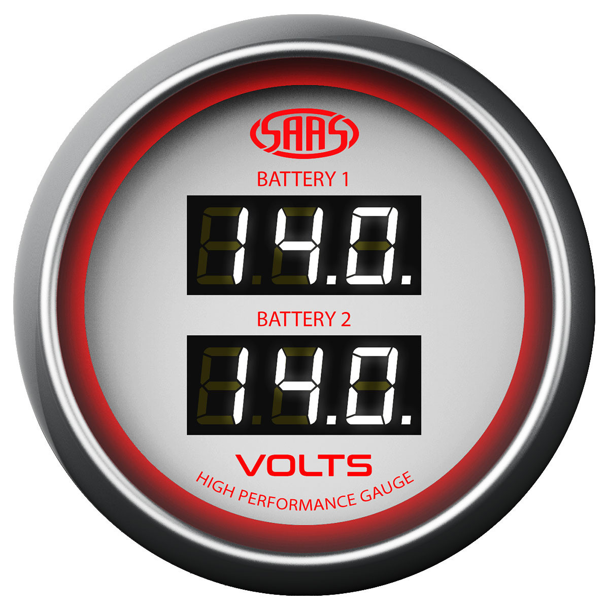 SAAS Dual Volt Gauge White 52mm