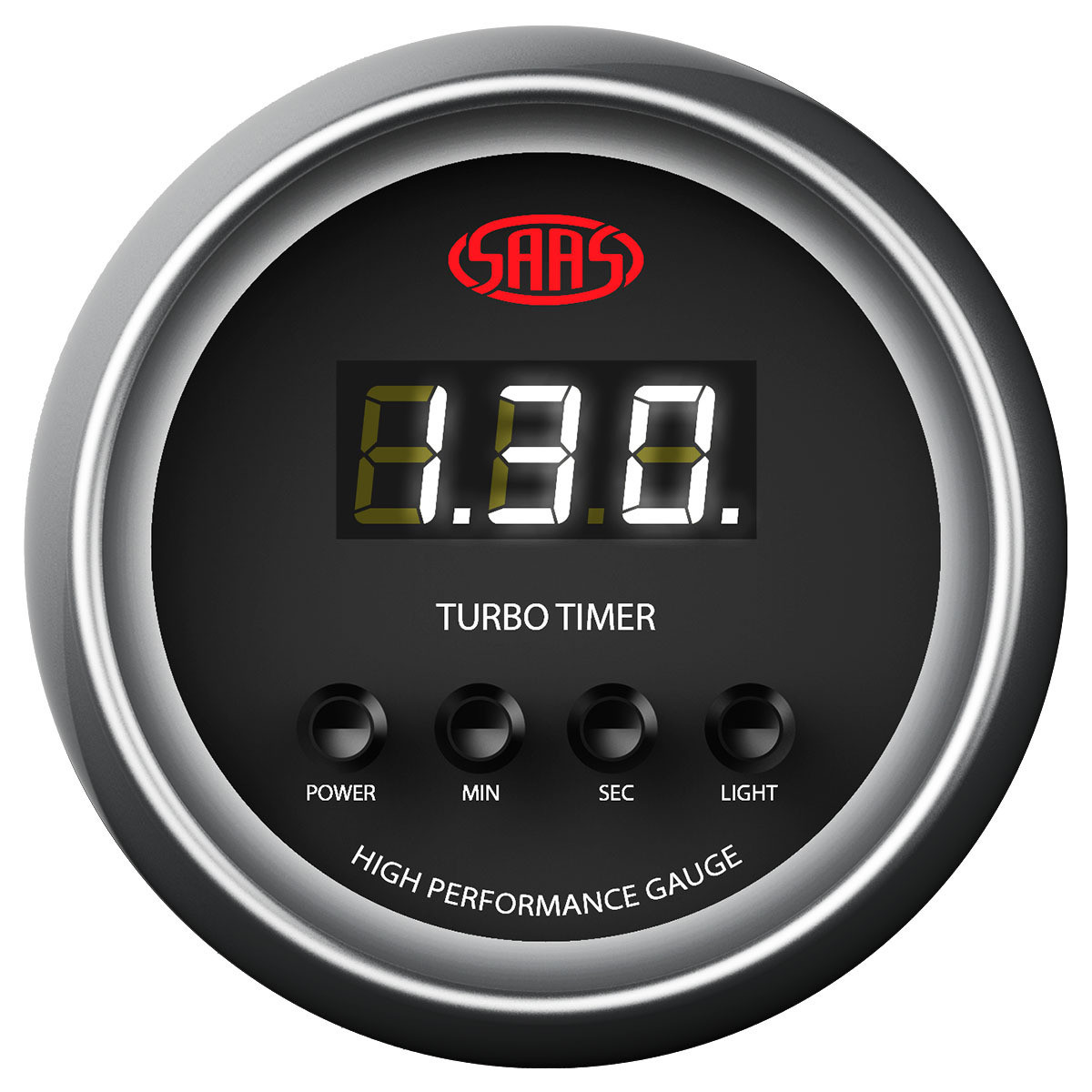 SAAS Turbo Timer Gauge Black 52mm