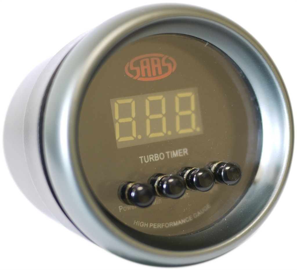 SAAS Turbo Timer Gauge Black 52mm