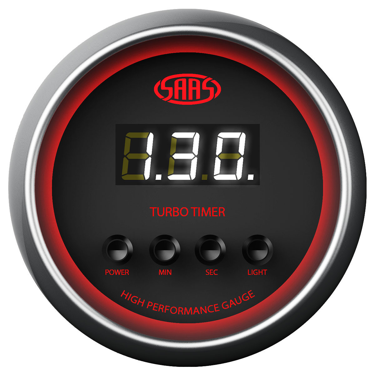 SAAS Turbo Timer Gauge Black 52mm