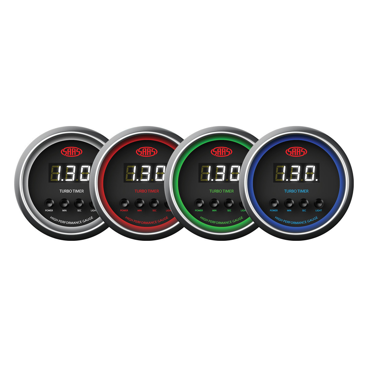 SAAS Turbo Timer Gauge Black 52mm