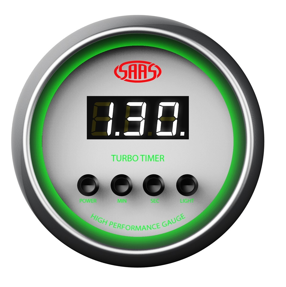 SAAS Turbo Timer Gauge White 52mm