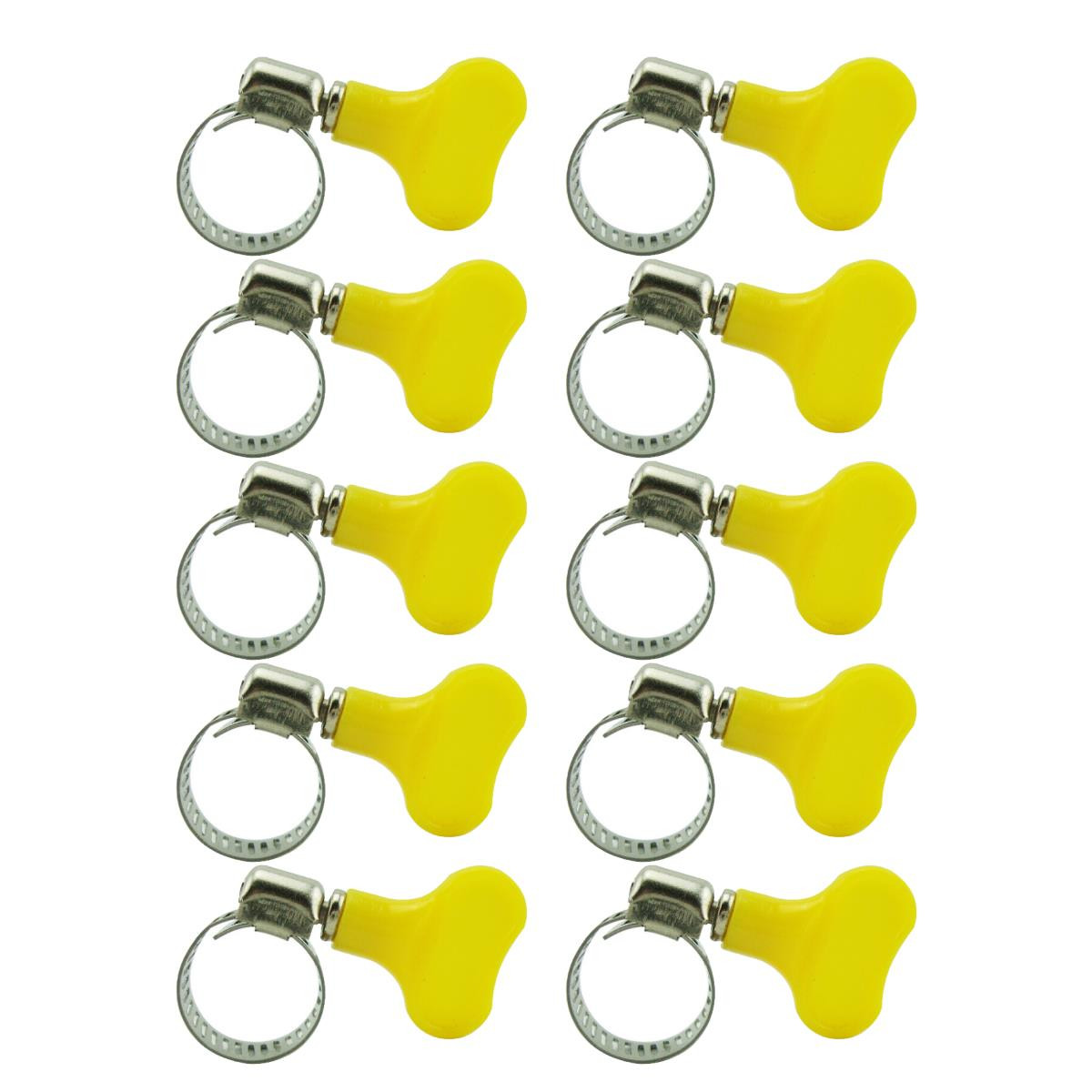 Butterfly Hose Clamp  Zinc Coated Steel Plastic Handle 10pcs 12-22mm (7/8 in)