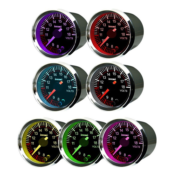 Autotecnica 52mm Gauge DIESEL TURBO BOOST Black Face Multi-colour