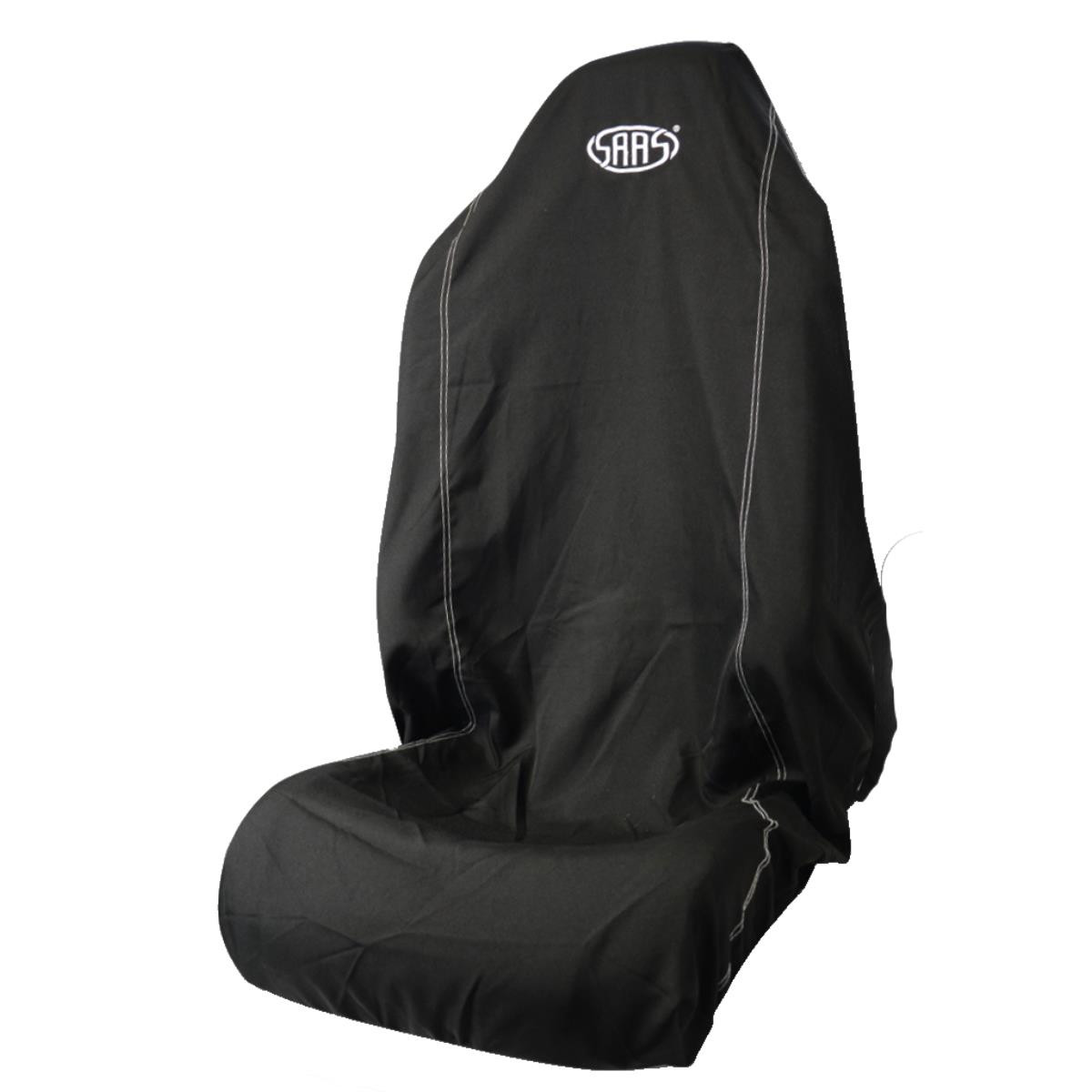 SAAS Seat Cover Throwover - White Logo Large