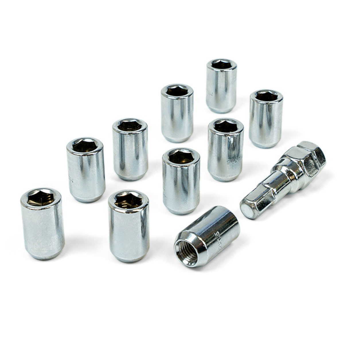 Wheel Nuts S/D Int Hex  Inc Key Chr 10Pk