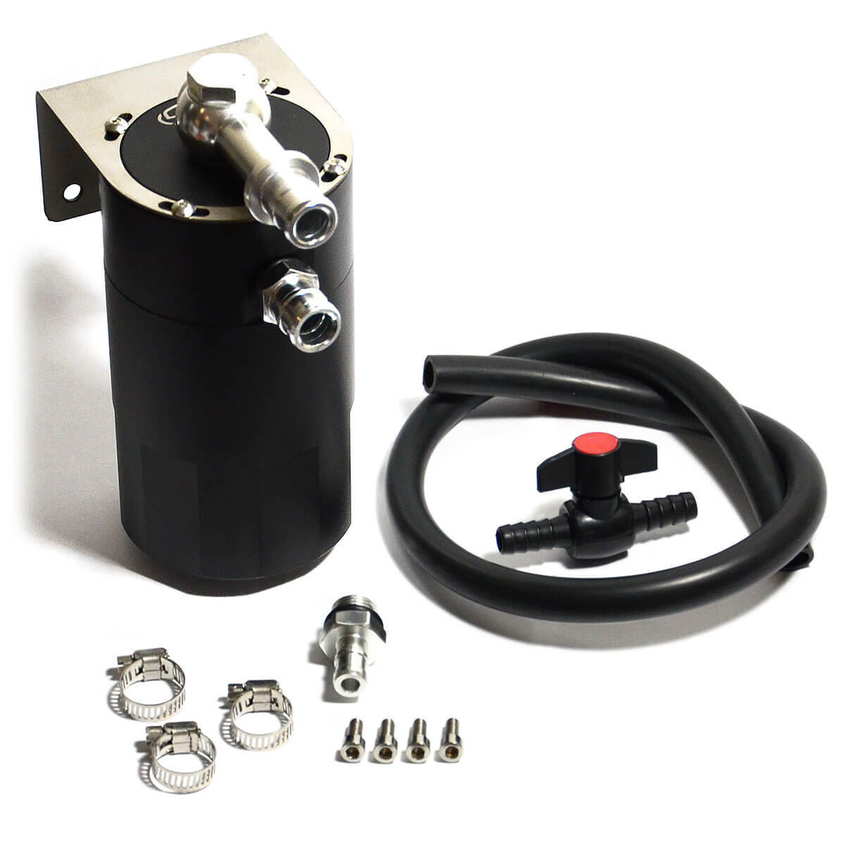 SAAS Oil Catch Can Tank 4x4 Baffled Black Billet 500ml
