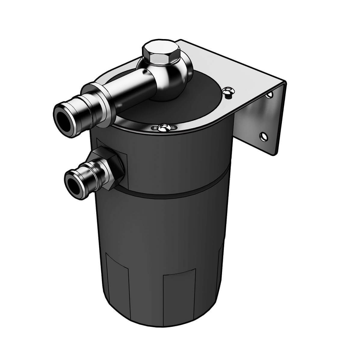 SAAS Oil Catch Can Tank 4x4 Baffled Black Billet 500ml