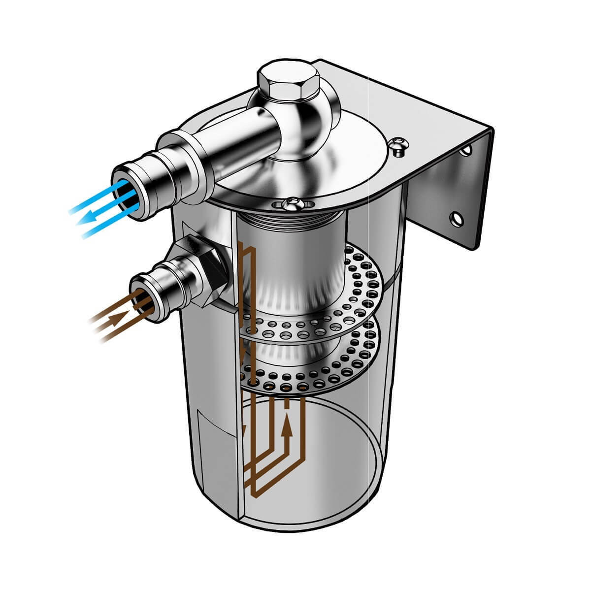 SAAS Oil Catch Can Tank 4x4 Baffled Polished Alloy Aluminium Billet 500ml