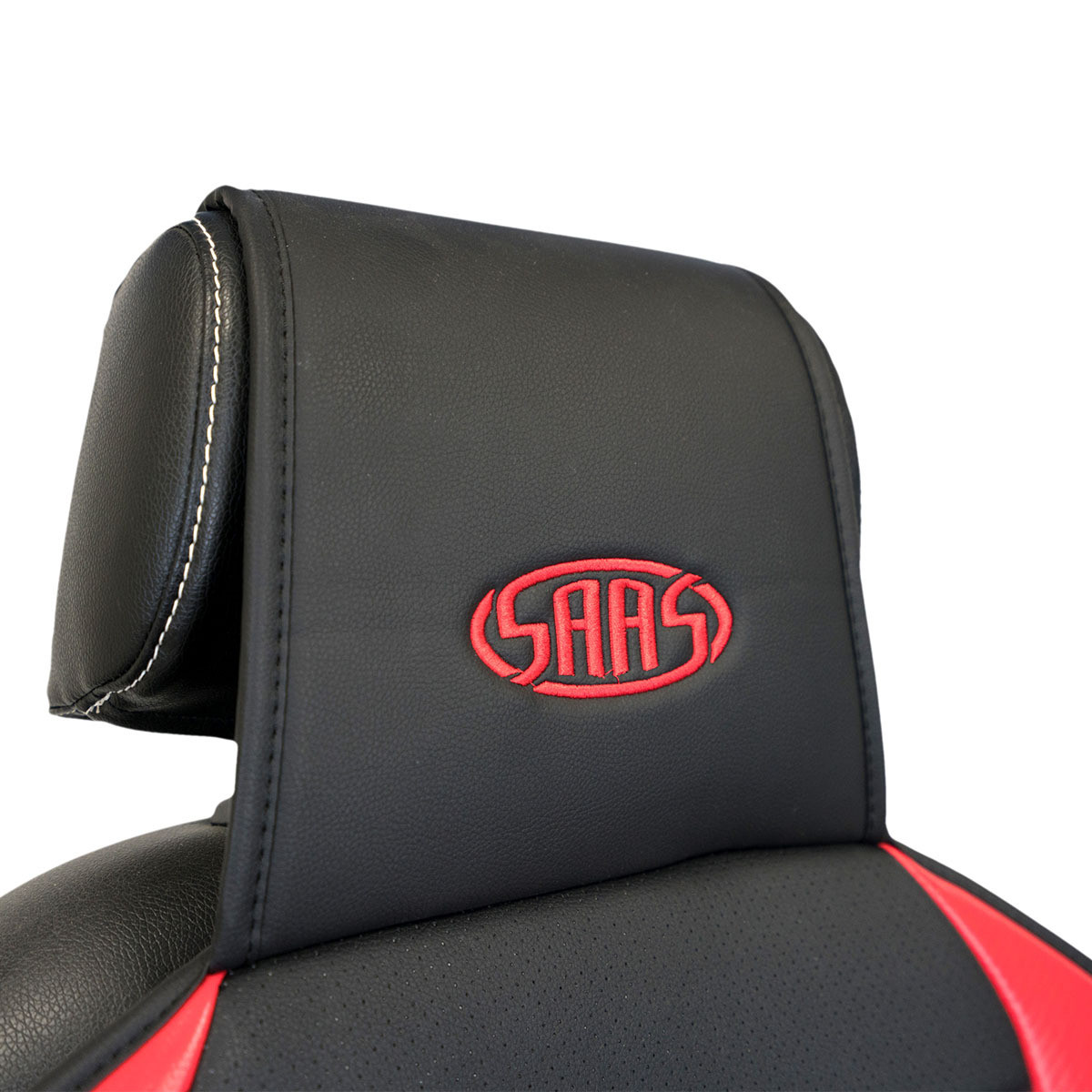 SAAS Seat Sports Cushion Pu Black-Red Large With Logo