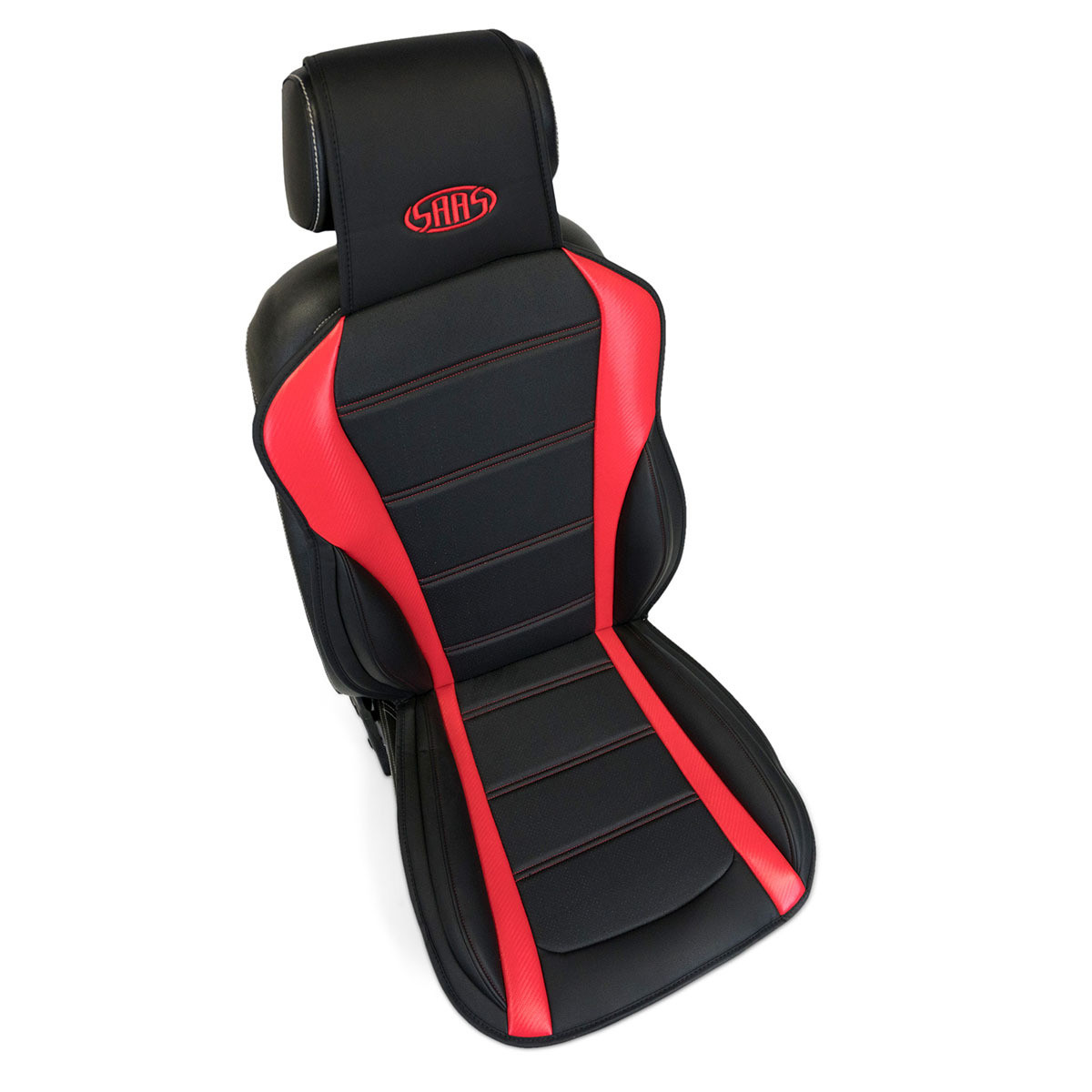 SAAS Seat Sports Cushion Pu Black-Red Large With Logo