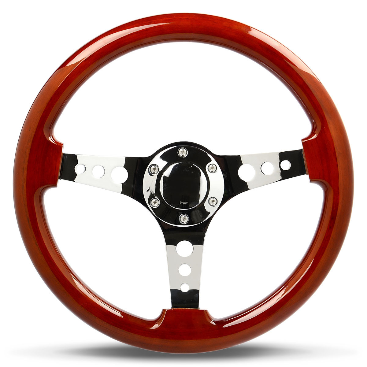 SAAS Steering Wheel Logano Wood Chrome Spoke