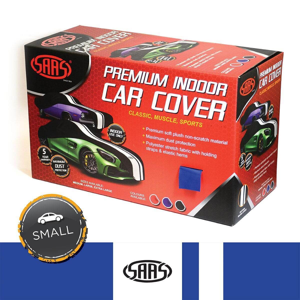 Car Cover Indoor Classic Small 4.0m Blue With White Stripe