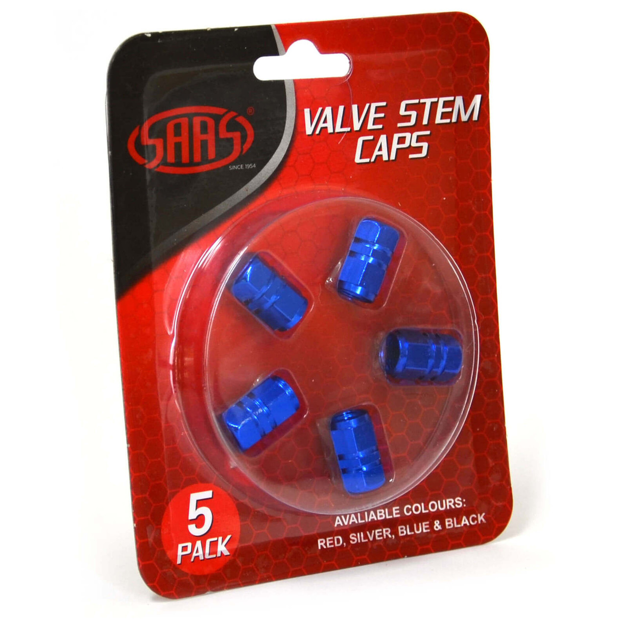 SAAS Valve Cap Red 2 Groove - 5 Pack