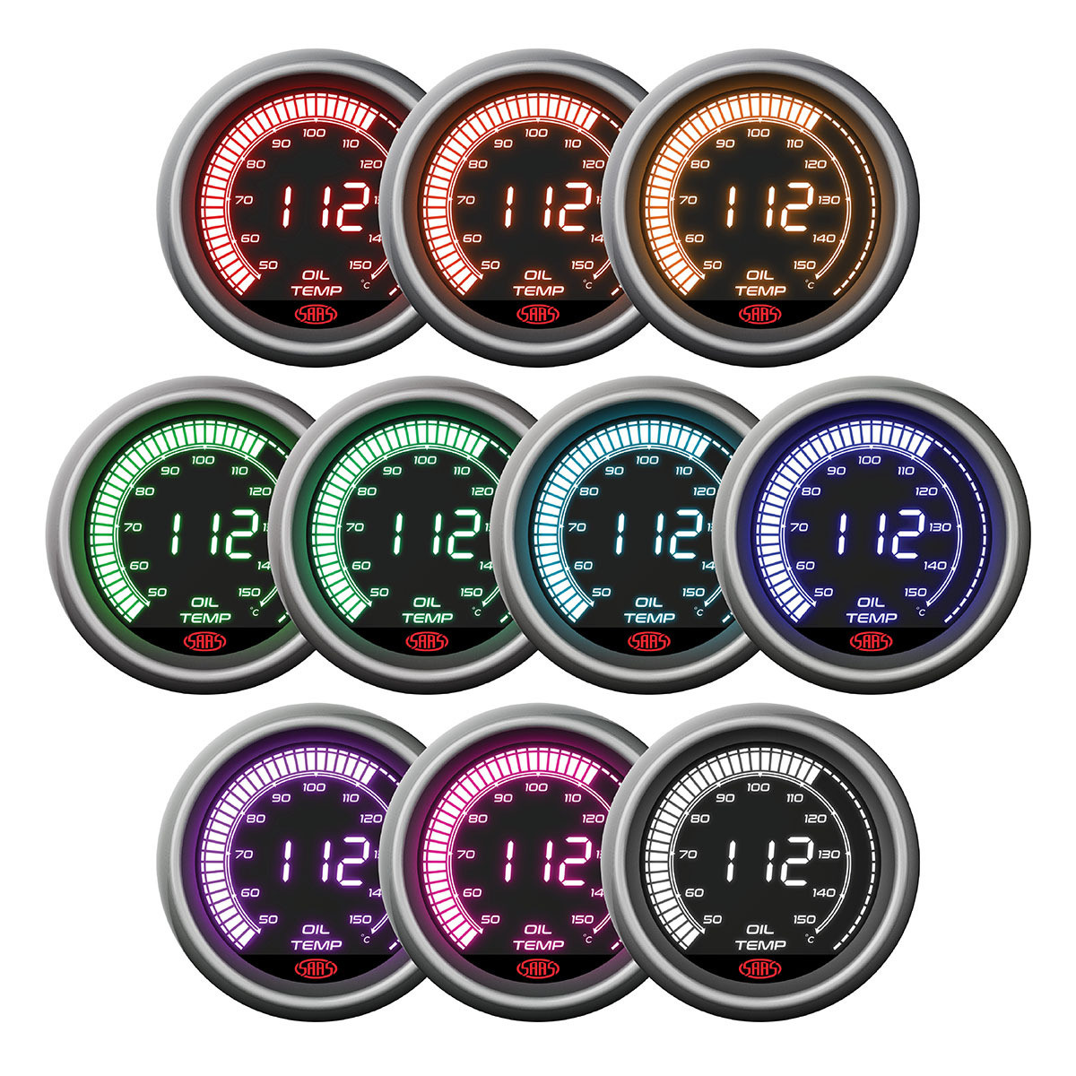 Oil Temp Gauge 50°-150° C 52mm Digital Series