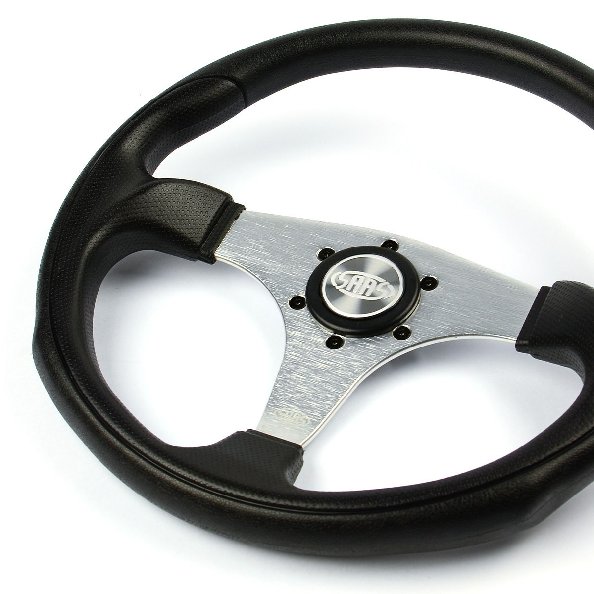 SAAS Sports Steering Wheel Poly 14" ADR Octane Brushed Alloy Spoke