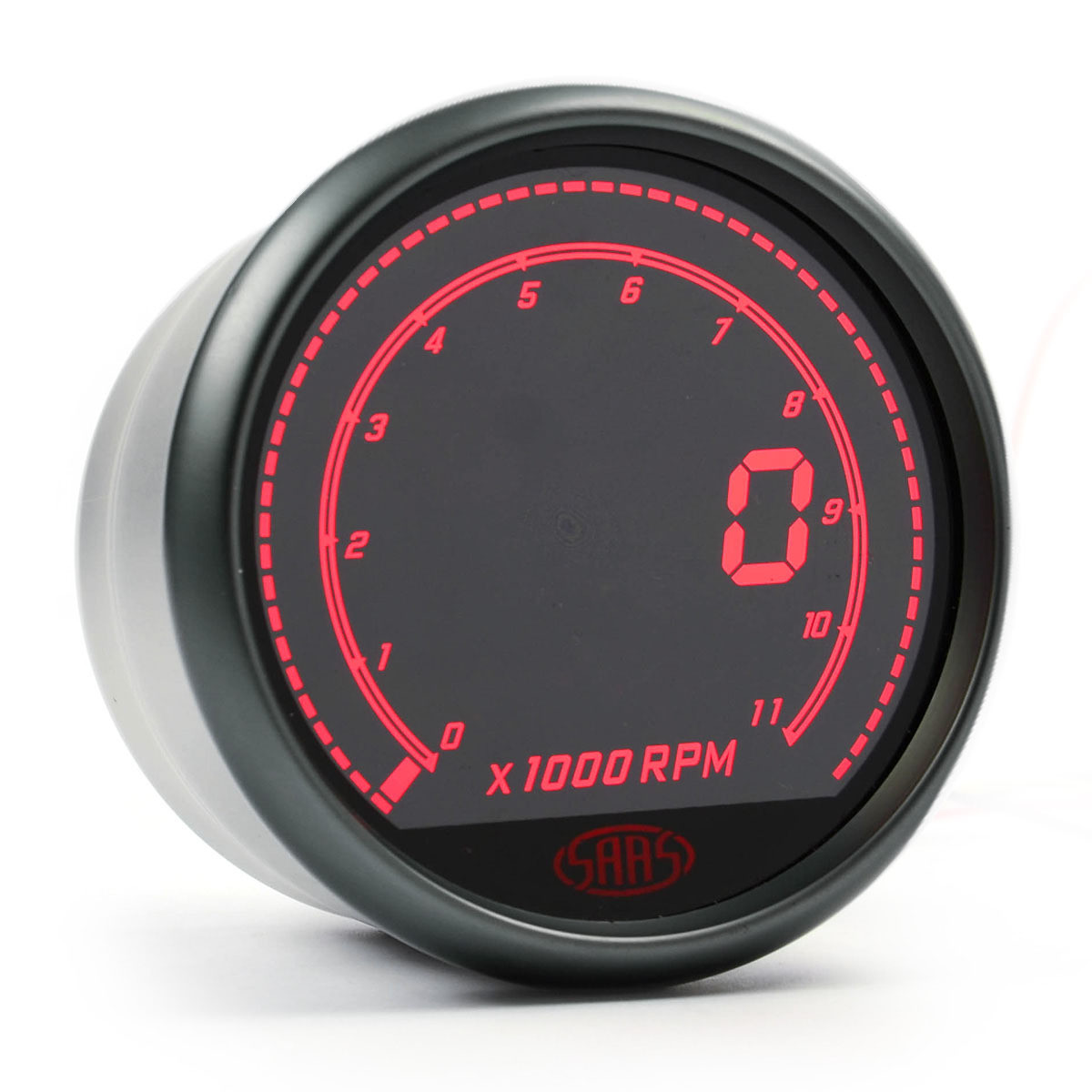 SAAS Tachometer 0-11K Shiftlite 3 1/2" 89mm In Dash Muscle Digital Series