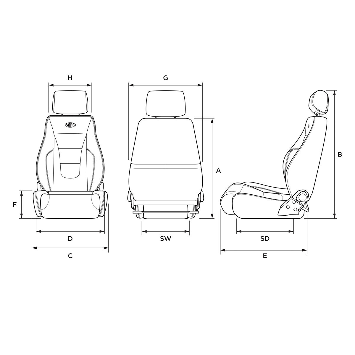 SAAS Seat Trax 4x4 Black PU A.D.R