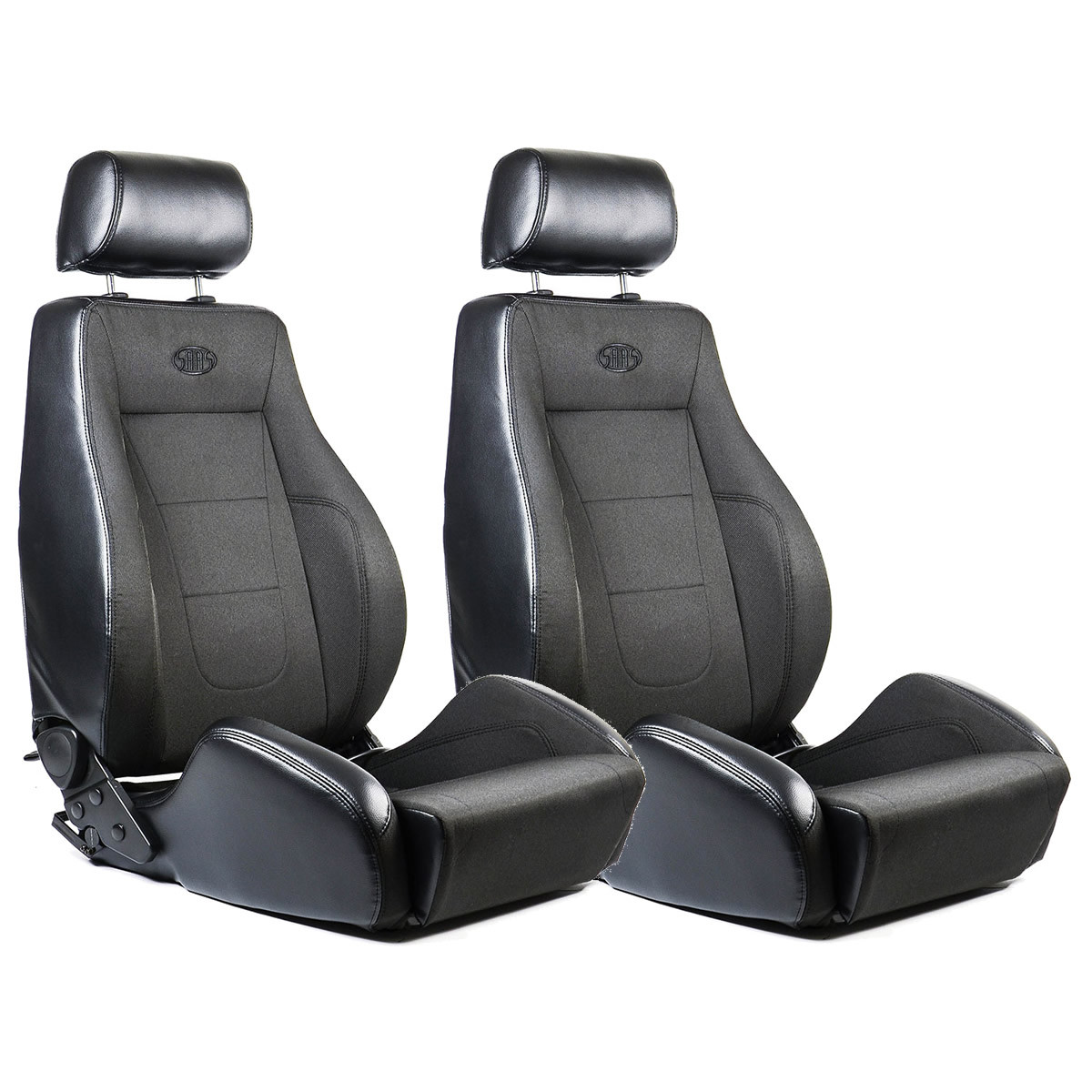 SAAS Seat Sports 4x4 Black PU / Black Cloth A.D.R