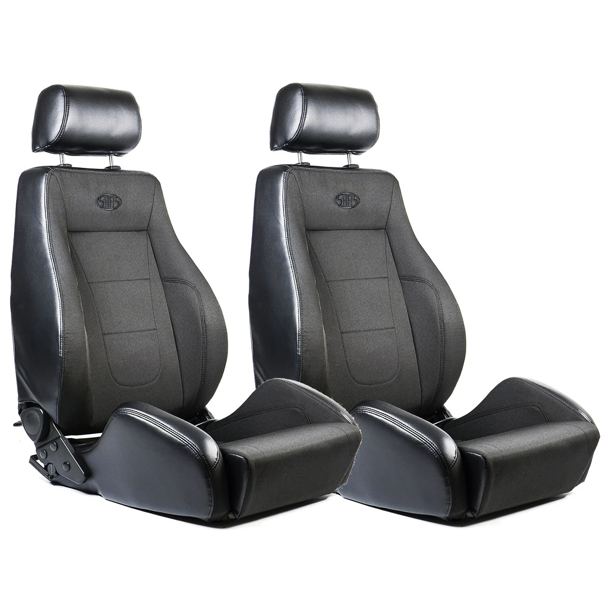 SAAS Seat Sports 4x4 Black PU / Black Cloth A.D.R