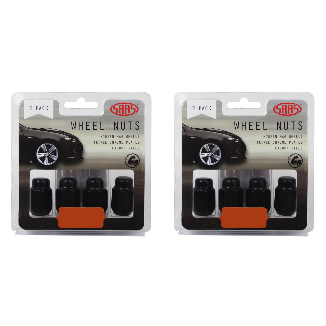 SAAS Wheel Nuts Acorn Taper 7/16 Black 35mm 5pk