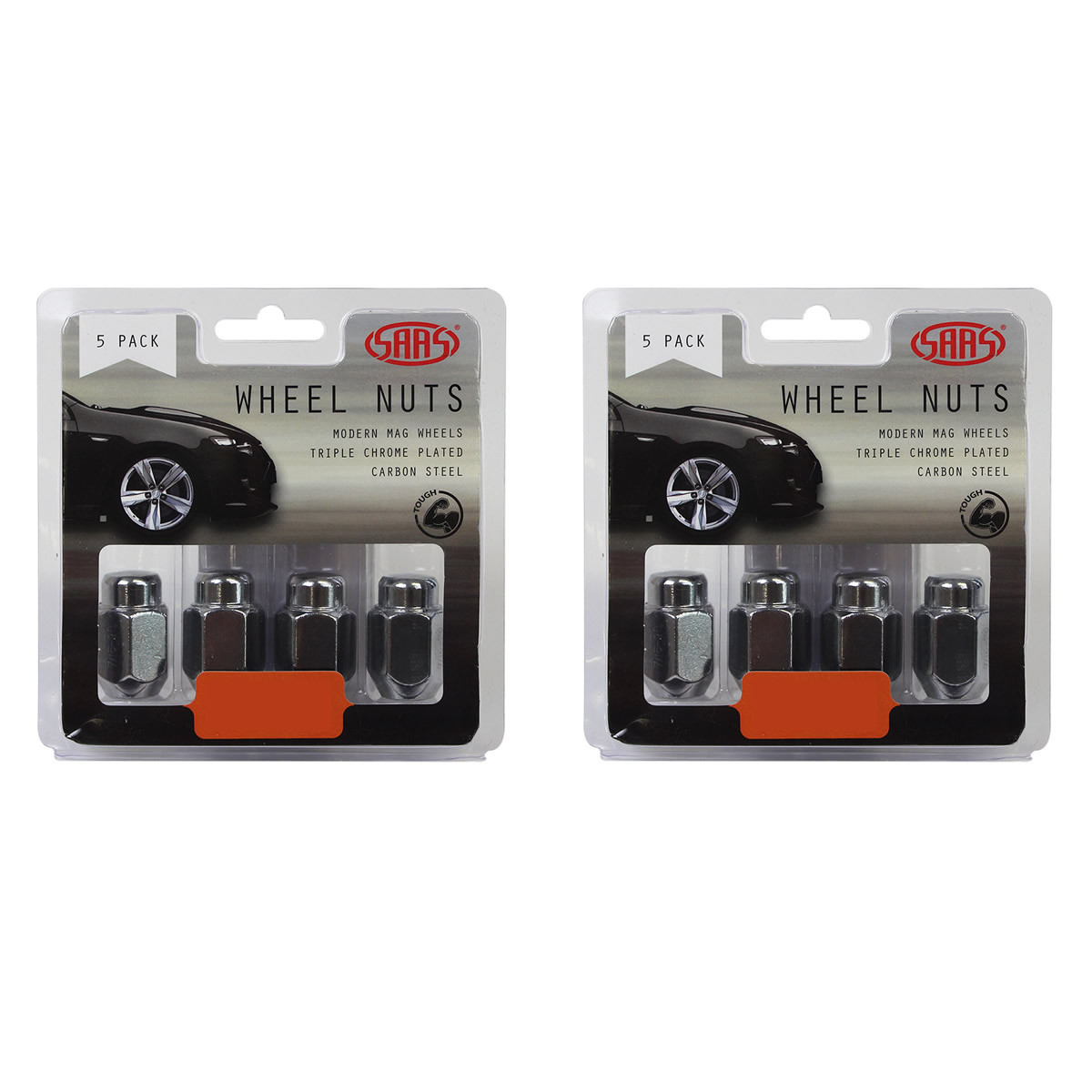 SAAS Wheel Nuts Acorn Taper 12 X 1.25 Chrome 35mm 5pk