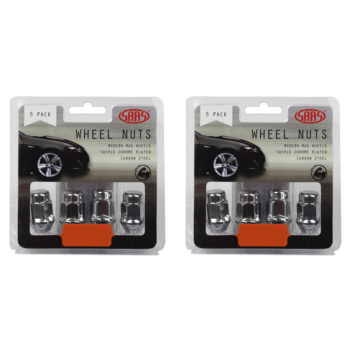 SAAS Wheel Nuts Acorn Bulge 12 X 1.25 Chrome 35mm 5pk